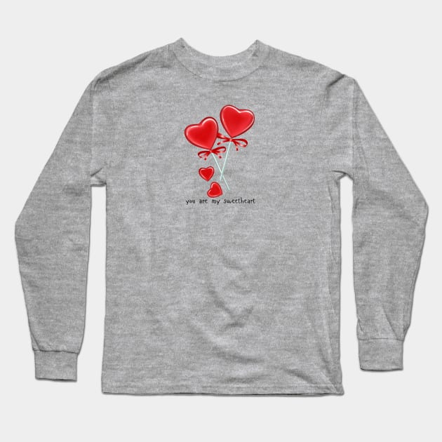 Valentine romantic lollipops Long Sleeve T-Shirt by Kuchinska design